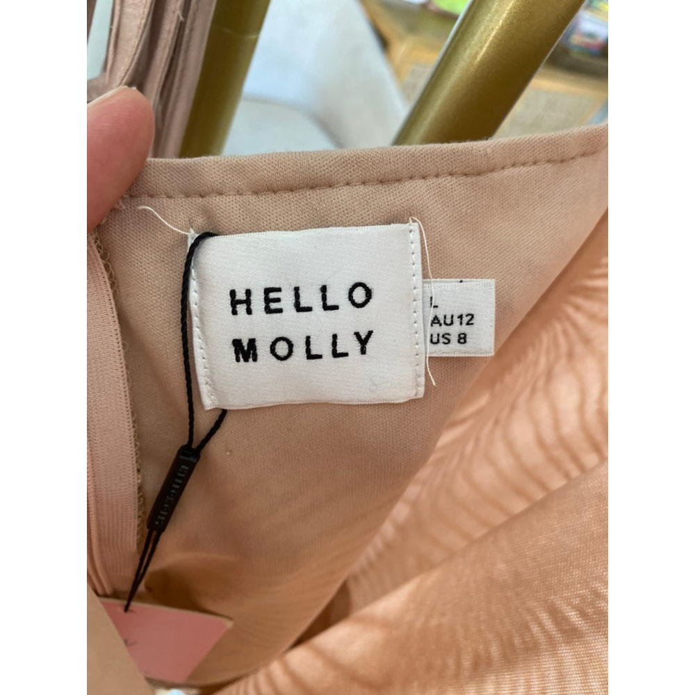 Hello Molly Bronze Sequin Mini Dress Glam Wedding Cocktail Party Luxe Blush Boho - Picture 7 of 11